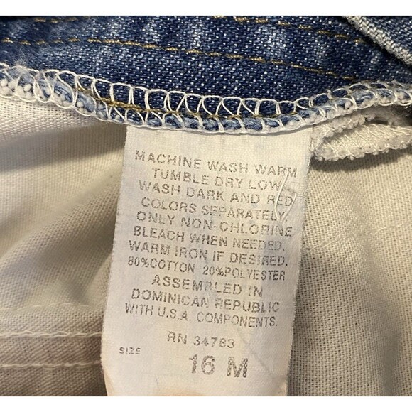 Vintage Lee Denim Midi Skirt Sz 16 Blue Medium Wash Elastic Waist Modest Grunge - Picture 7 of 9